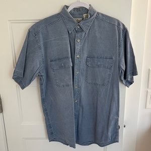 Vintage L.L. Bean Medium Men's Short Sleeve Button Down Jean Shirt